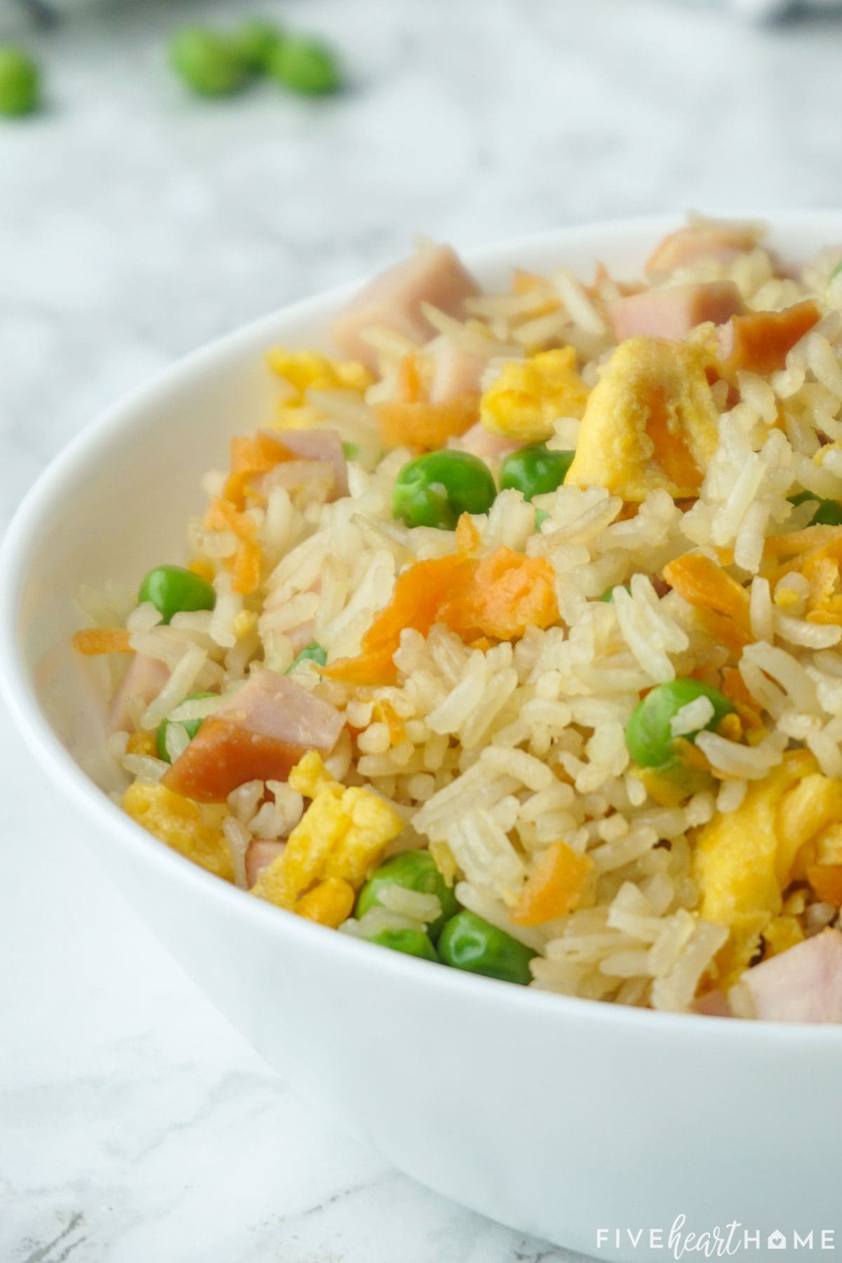 Easy Fried Rice in bowl ready to eat.