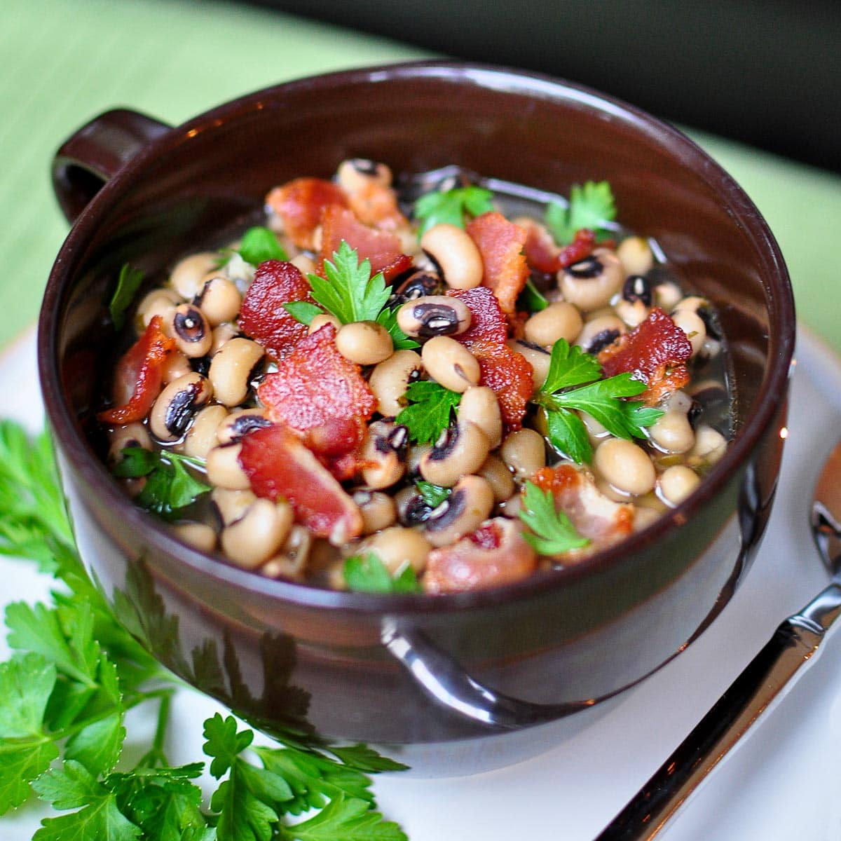 Close-up of Black Eyed Peas New Years.