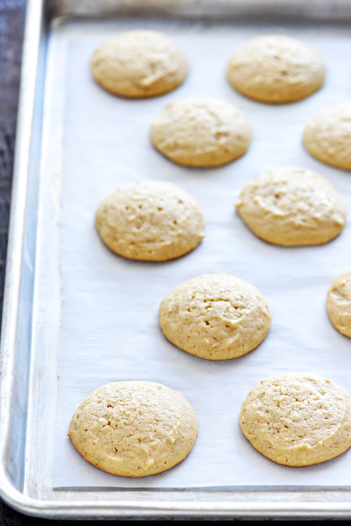 Eggnog Cookie recipe on baking sheet.