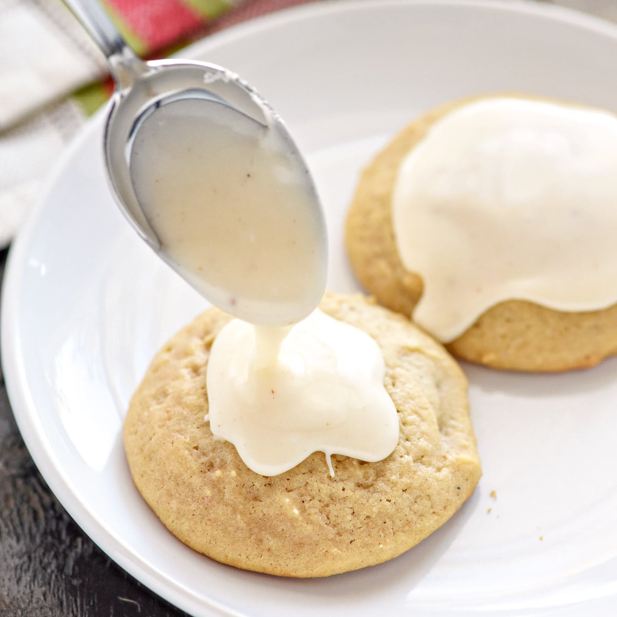 SCRUMPTIOUS Eggnog Cookies (with Eggnog Glaze) • FIVEheartHOME