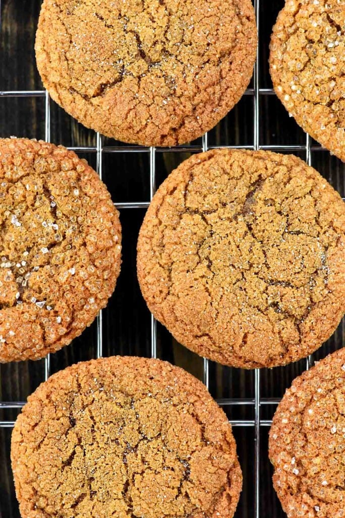 Soft Ginger Cookies on cooling rack.