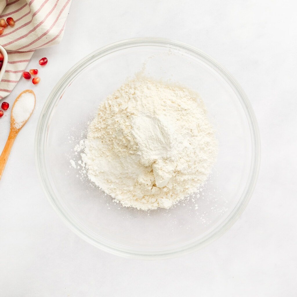 Flour in bowl.