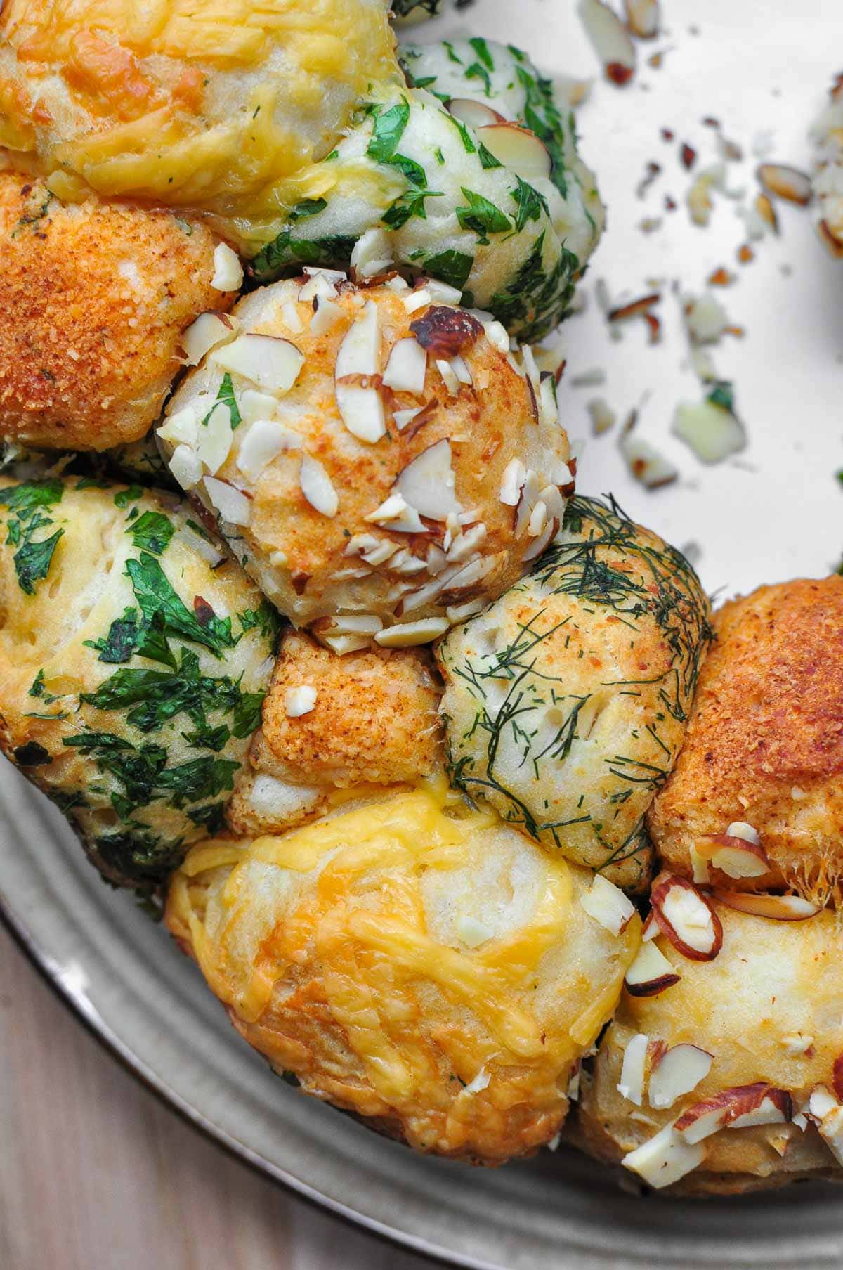 Close-up of Savory Monkey Bread.