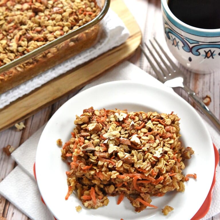 Carrot Cake Baked Oatmeal {Dairy-Free}