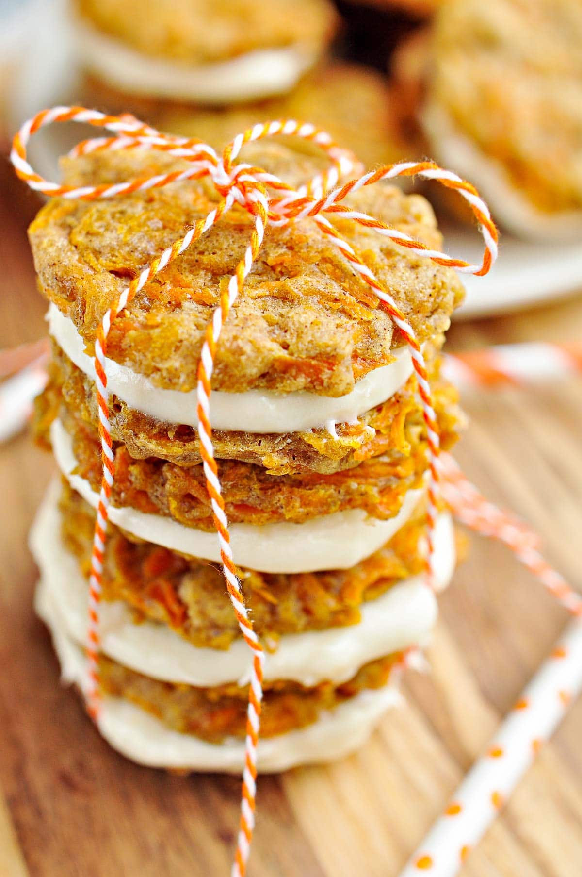Carrot Cake Cookies with cream cheese filling.