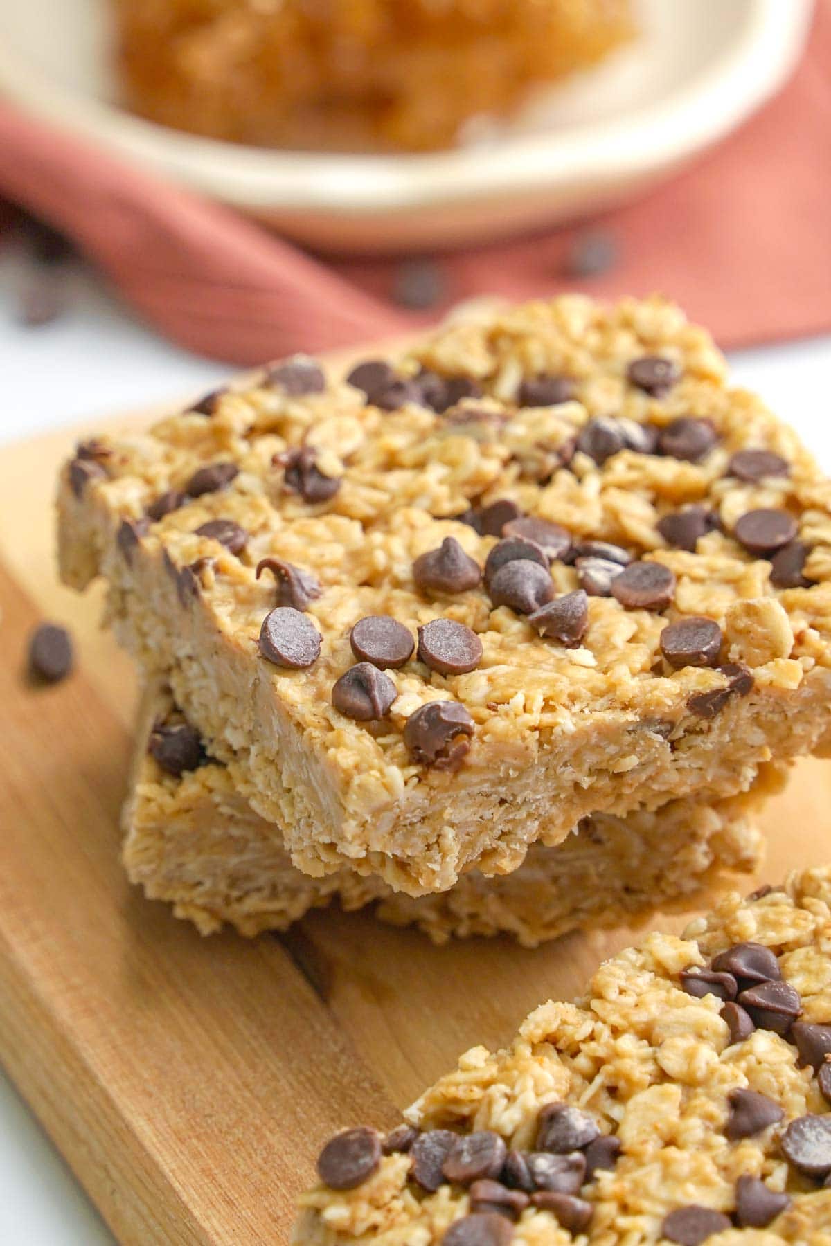 Chewy Granola Bars close-up.