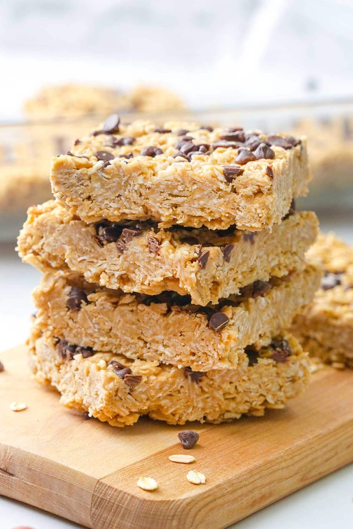 Chewy Granola Bars in stack.