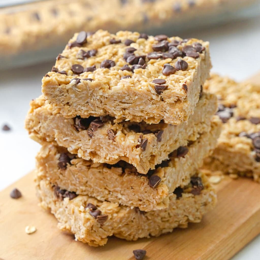 Chewy Granola Bars in a stack of four.