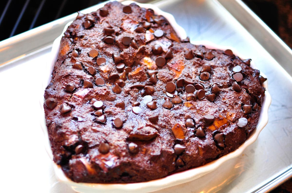 Chocolate Bread Pudding fresh out of oven.