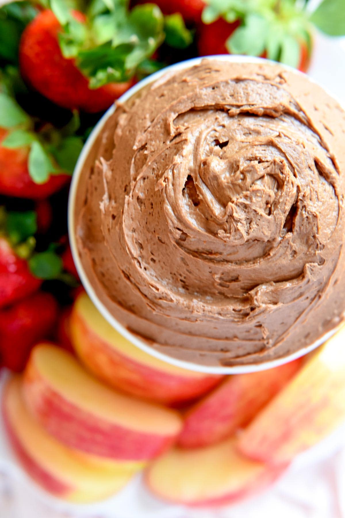 Aerial view of Chocolate Fruit Dip.