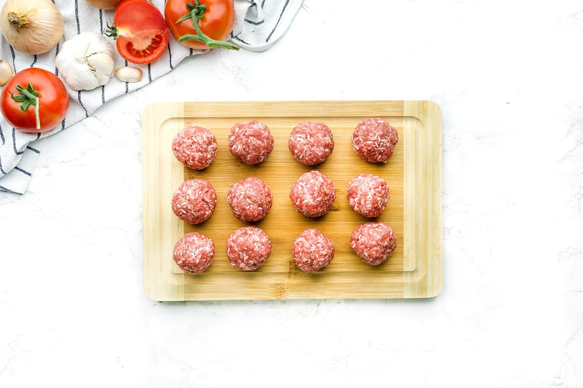 Porcupine Meatballs recipe ready to cook in sauce.