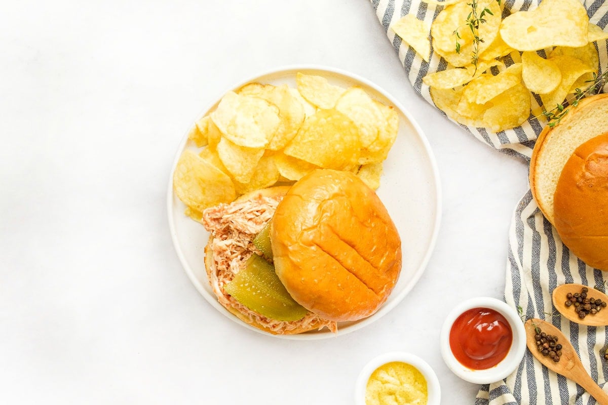 Aerial view of Chicken Sloppy Joes.