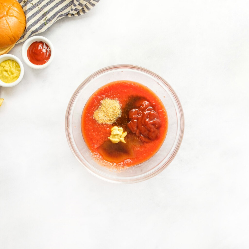 Sauce ingredients in bowl.