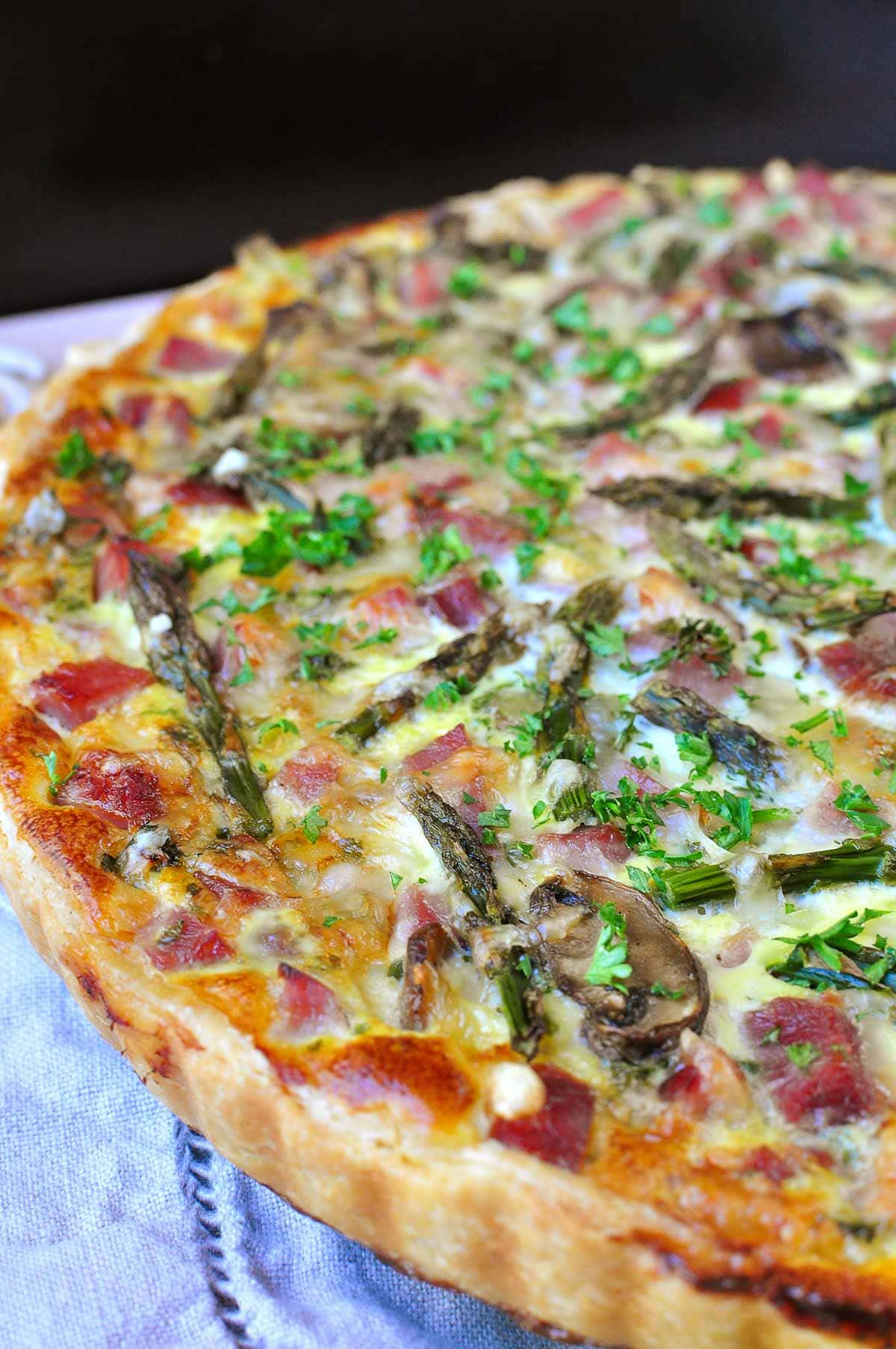 Asparagus Tart close-up of crust.