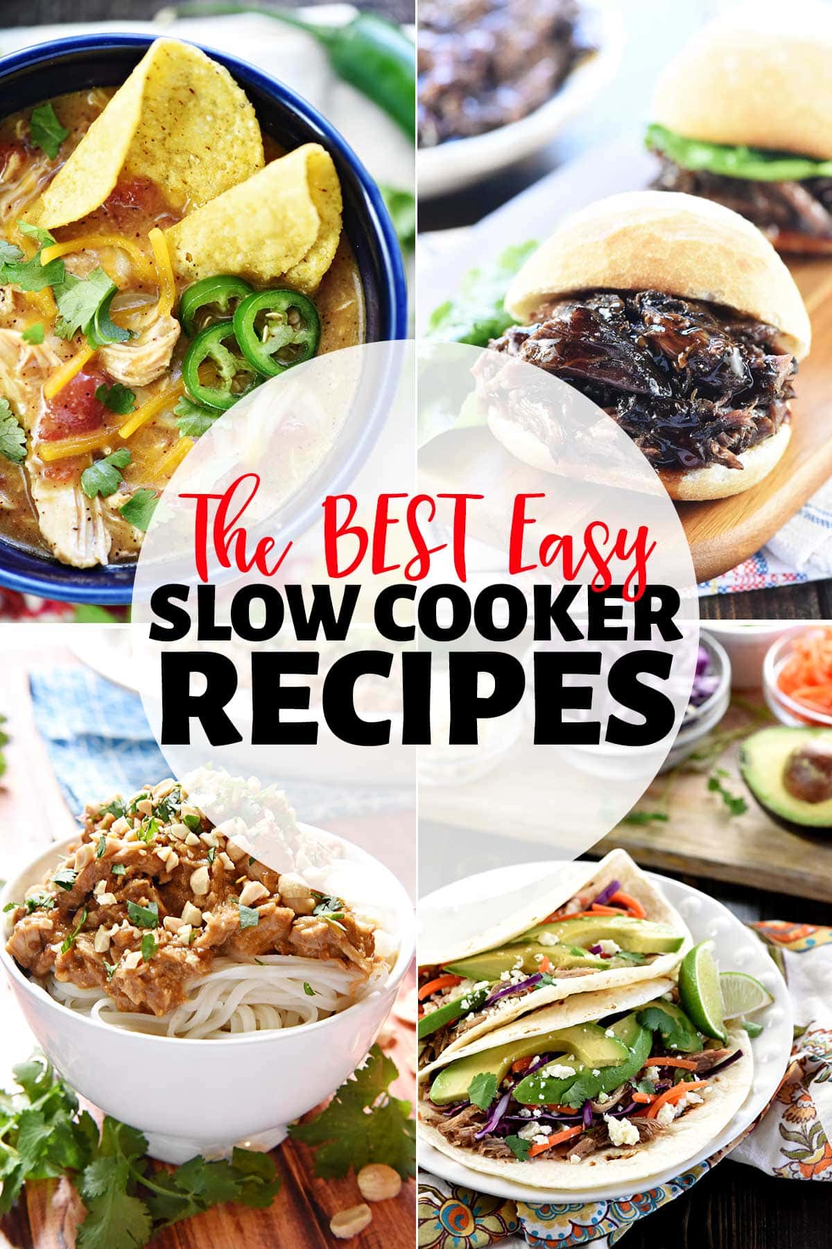 The BEST Slow Cooker Recipes Round-Up ~ you'll love this amazing collection of comforting crock pot dinners, flavorful tacos, hearty sandwiches, cozy soups, stews, and chilis, and even some breakfasts and desserts! Better yet, these popular and easy slow cooker recipes are made with real, unprocessed ingredients! | FiveHeartHome.com via @fivehearthome
