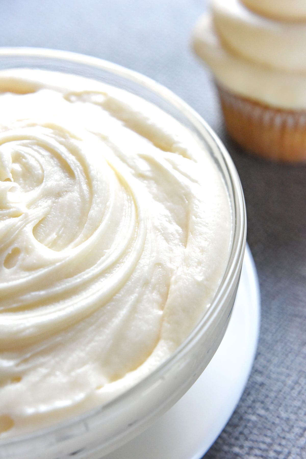 Cream Cheese Frosting in glass bowl.