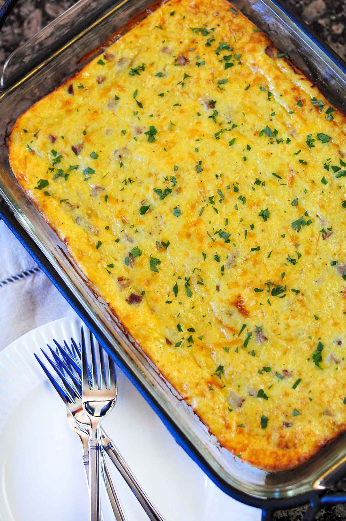 Aerial view of Grits Casserole.