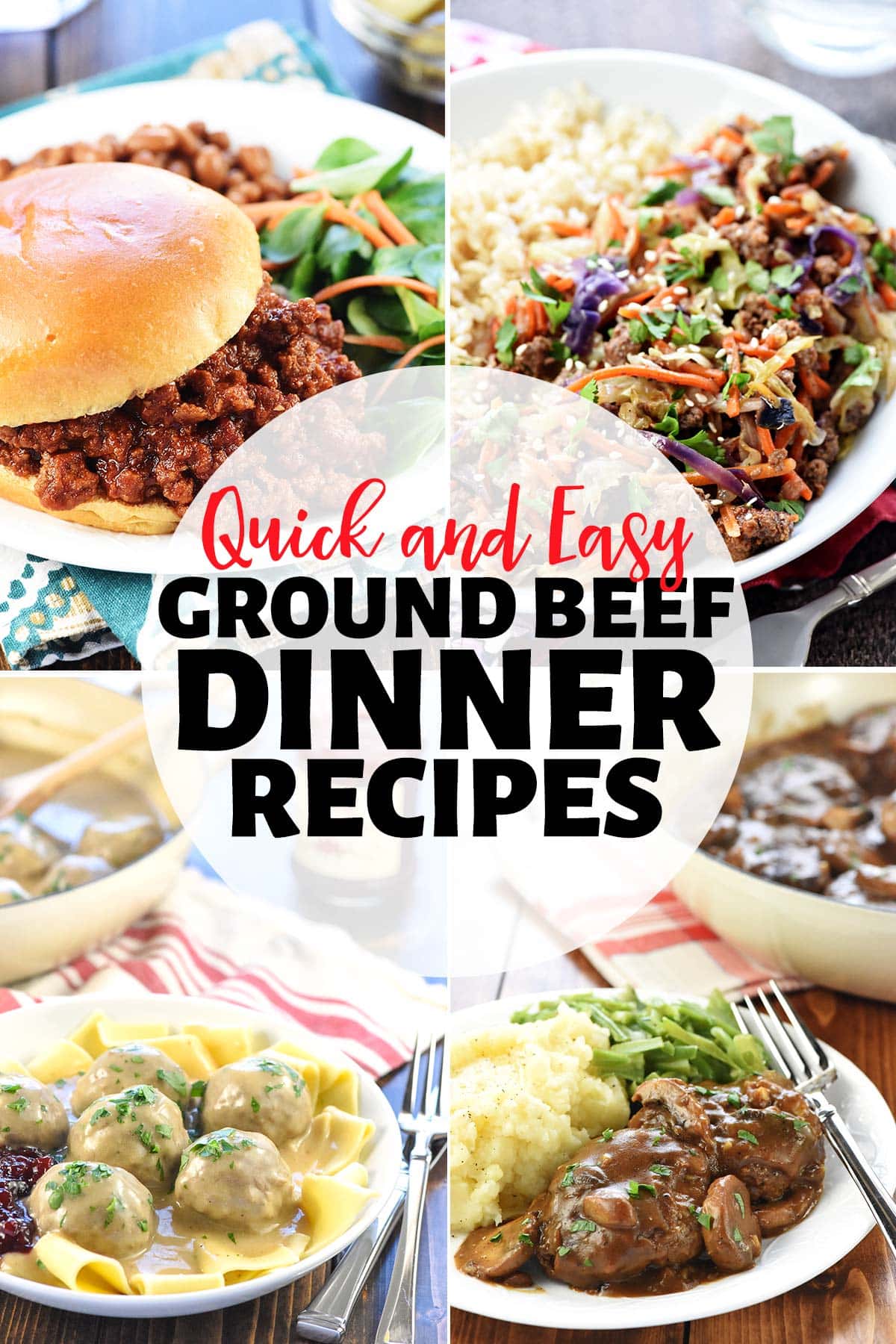 Ground Beef Dinner Ideas ~ this amazing collection of dinner recipes with ground beef includes dozens of quick, easy, family-friendly, and absolutely delicious ground beef recipes! From one-pot skillet dinners to cozy casseroles to everything in between, these ground beef dinners are perfect for busy weeknights! | FiveHeartHome.com via @fivehearthome
