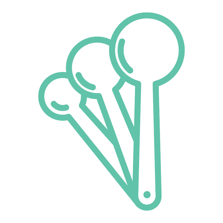 Measuring Spoons icon in teal.