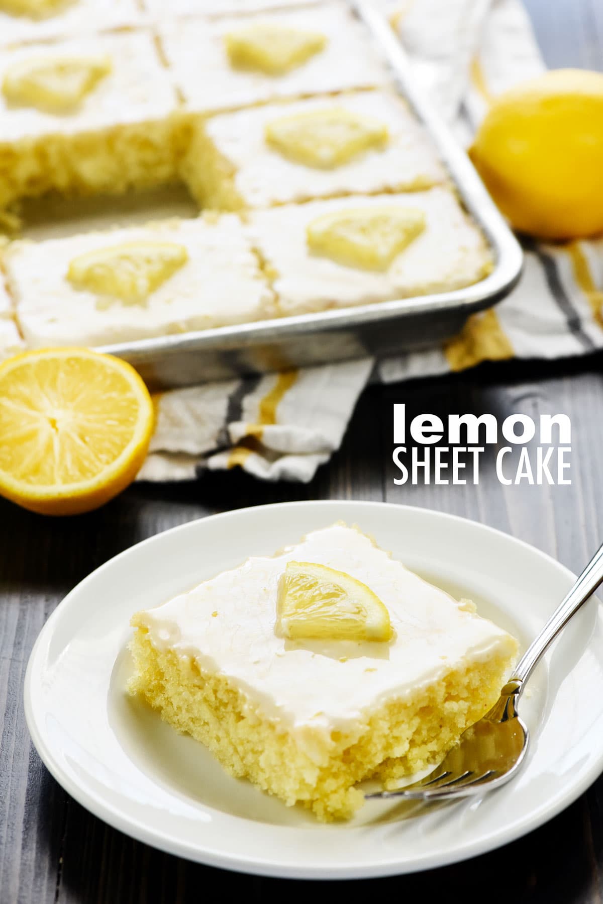 Lemon Sheet Cake with text overlay.