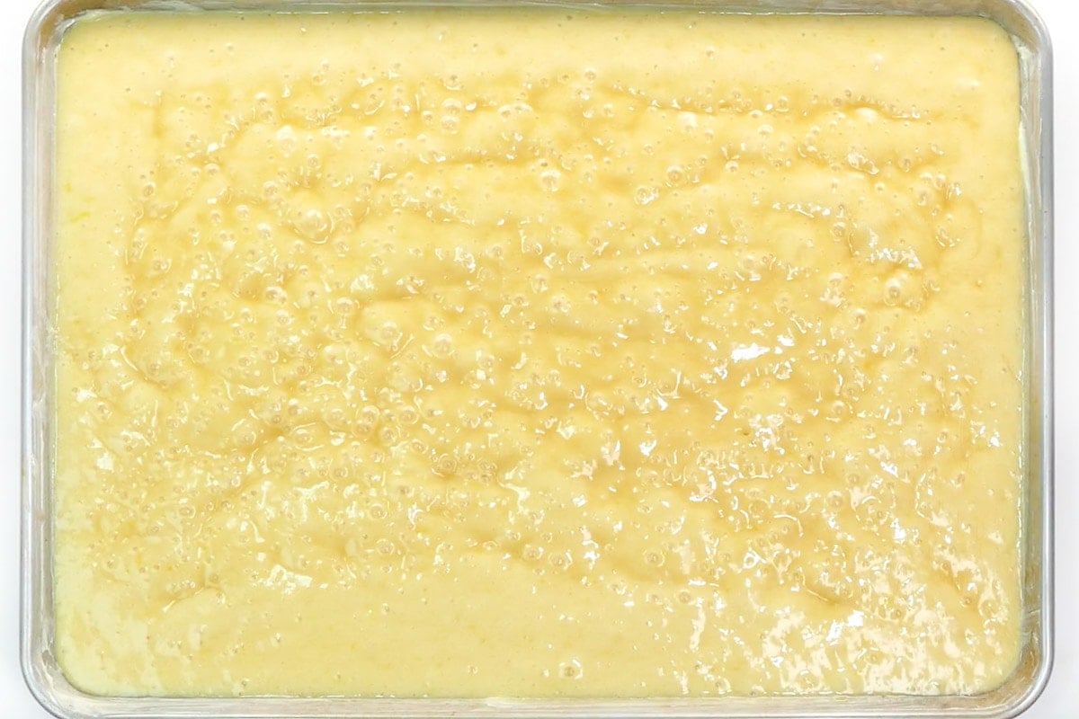 Lemon Sheet Cake ready for the oven.