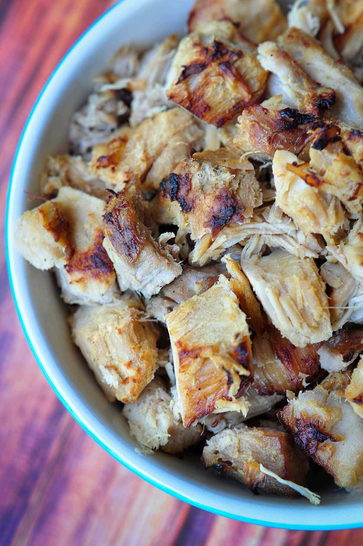 Aerial close-up of Slow Cooker Carnitas.