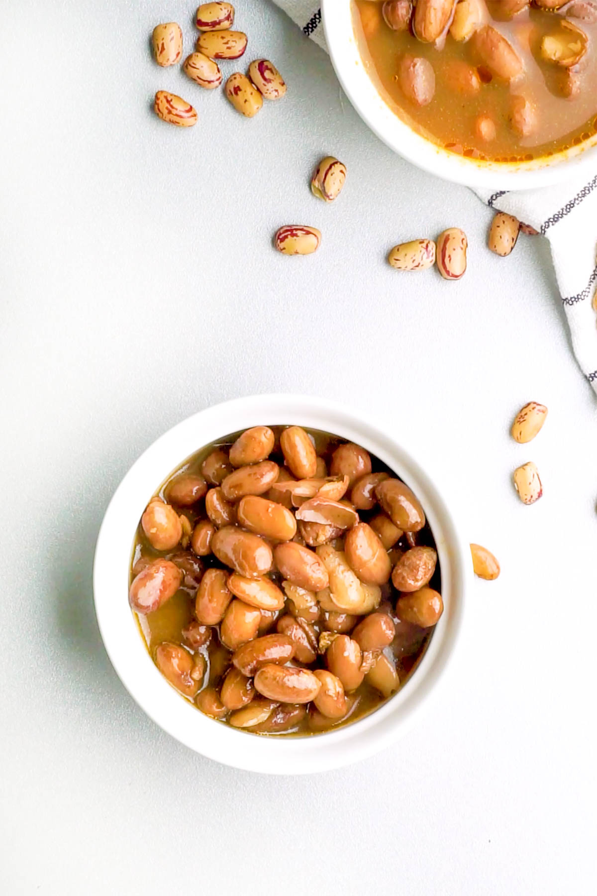 Ranch Style Beans in bowl with juice.
