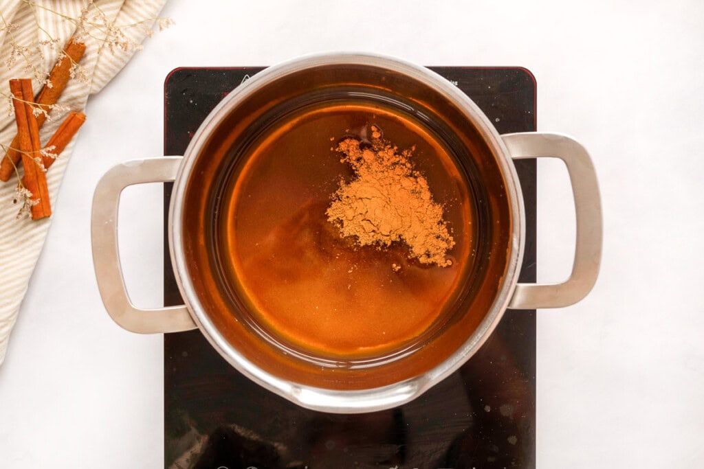 Ingredients added to pot.