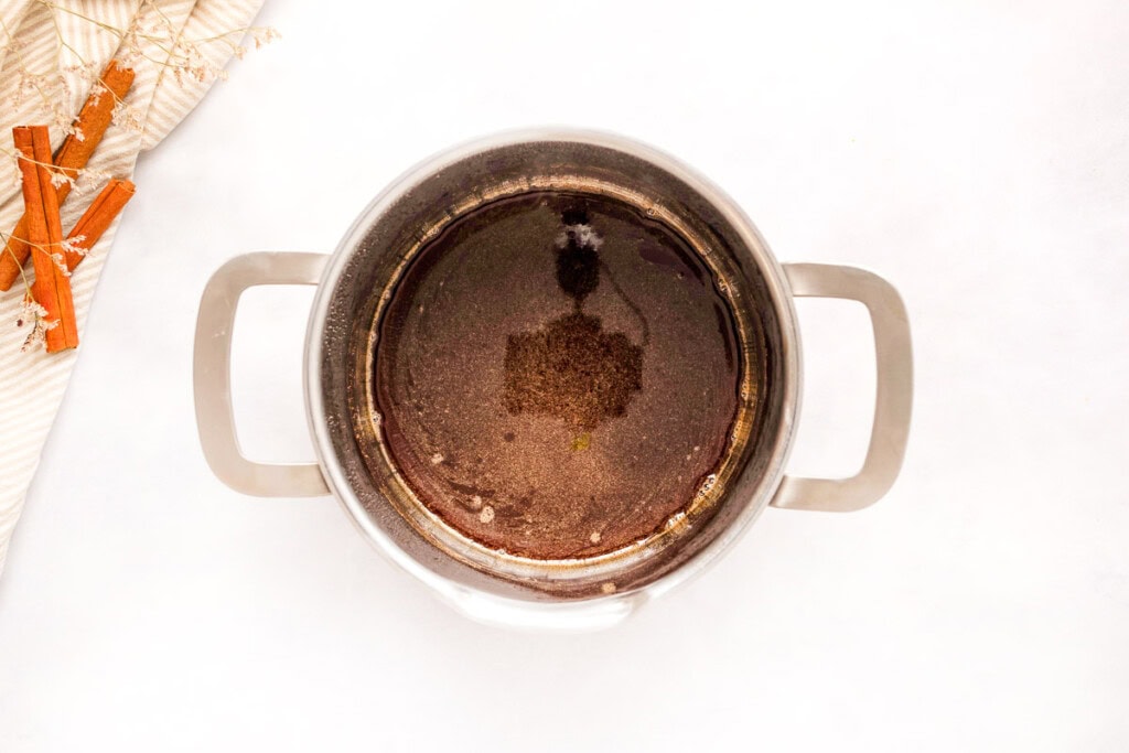 Cinnamon Dolce Syrup finished in pot.