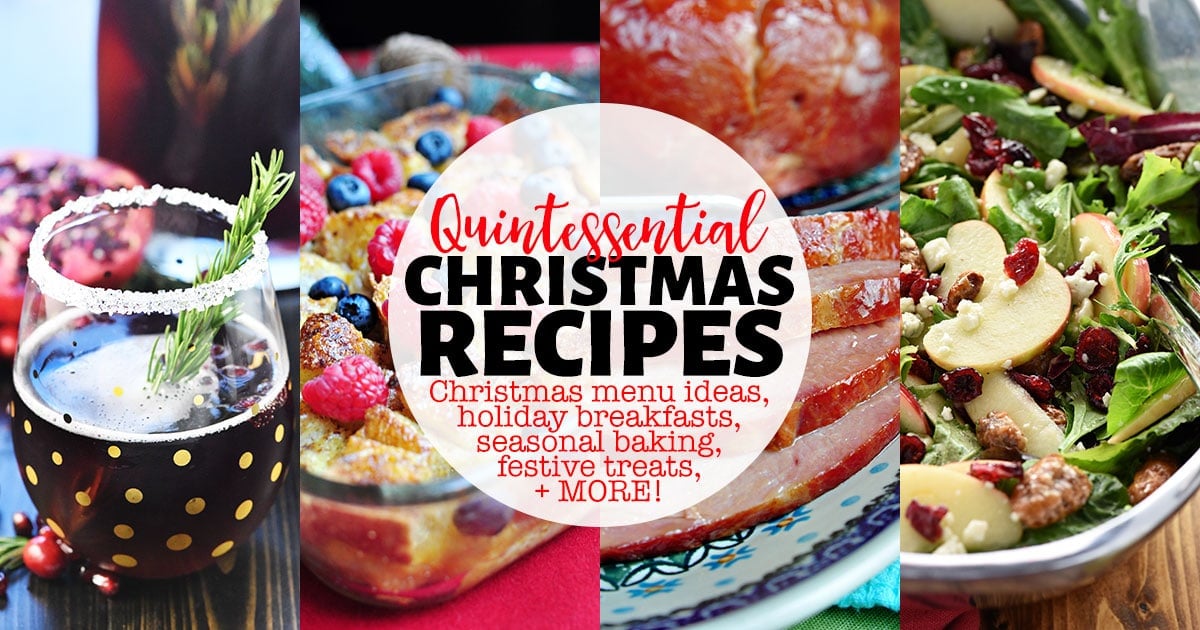 The best Christmas recipes, four-photo collage with text.