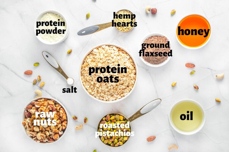 High Protein Granola Crunchy Easy Homemade FIVEheartHOME High Protein Granola 1200px 2 768x512