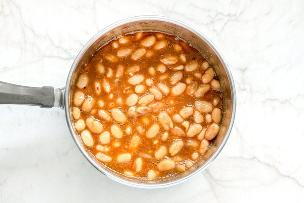 Easy Baked Beans ready for stove.