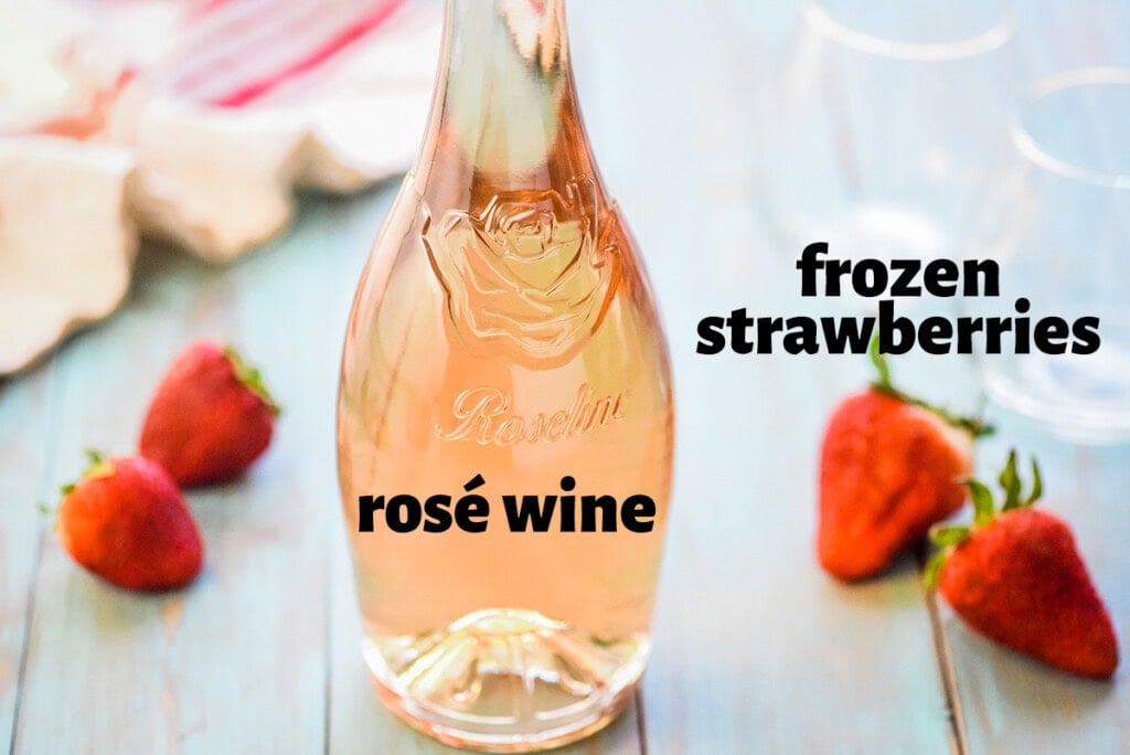 Labeled ingredients to make frose.