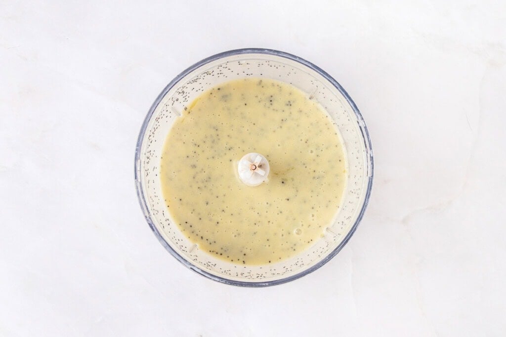Poppy Seed Salad Dressing in mini food processor.