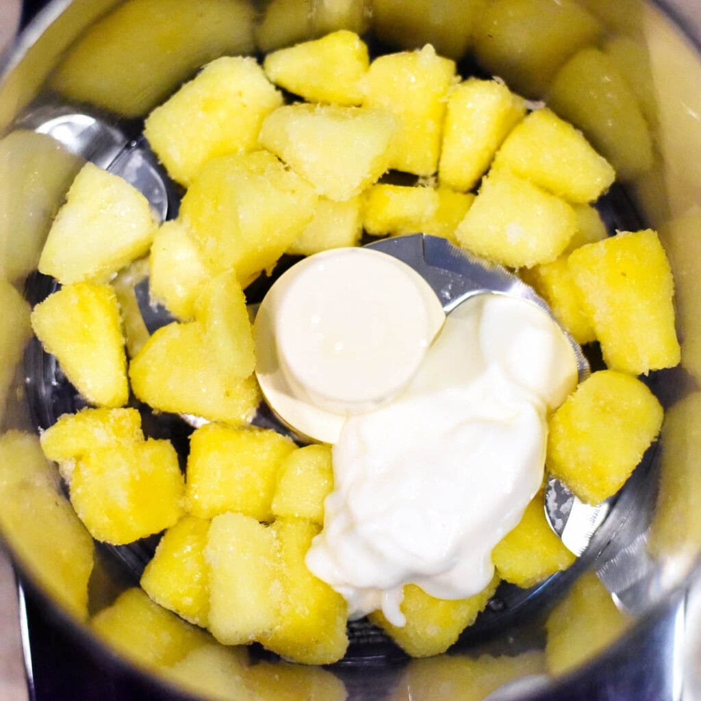 Ingredients in food processor.