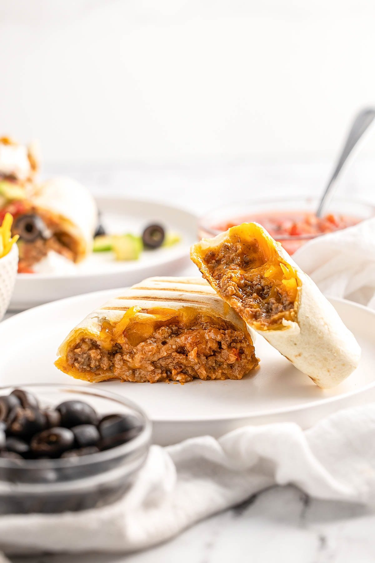Beef and Bean Burritos stuffed and grilled.