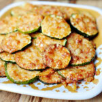 Baked Parmesan Zucchini Rounds on plate.