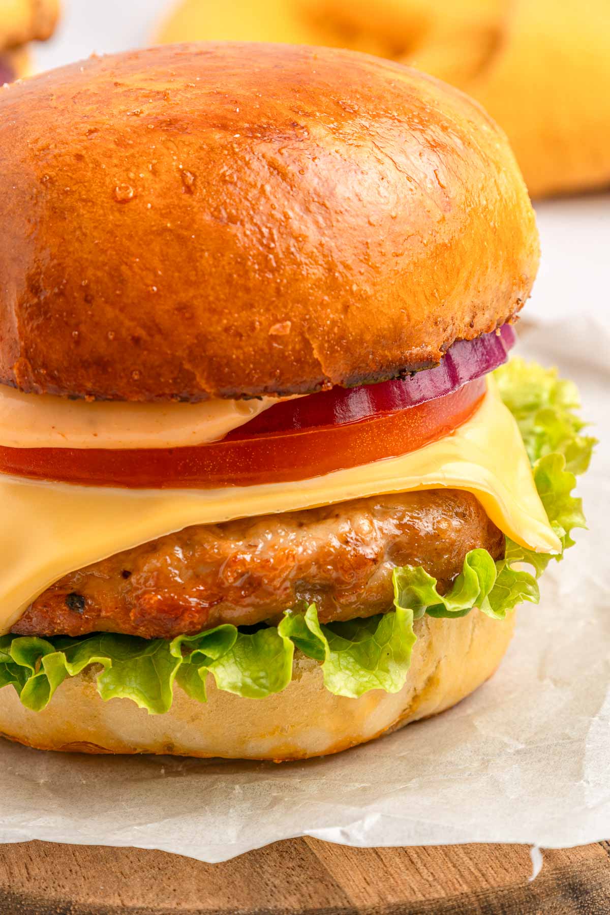 Chicken Burger Recipe zoom of ingredients.
