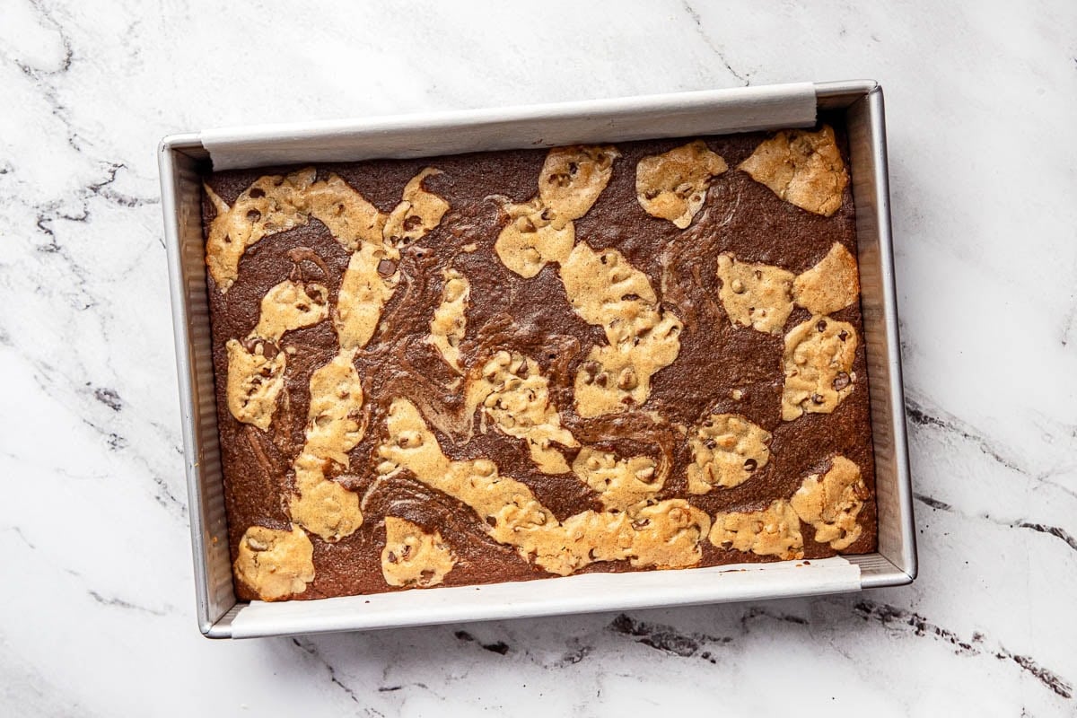Brookie Recipe fresh out of oven.