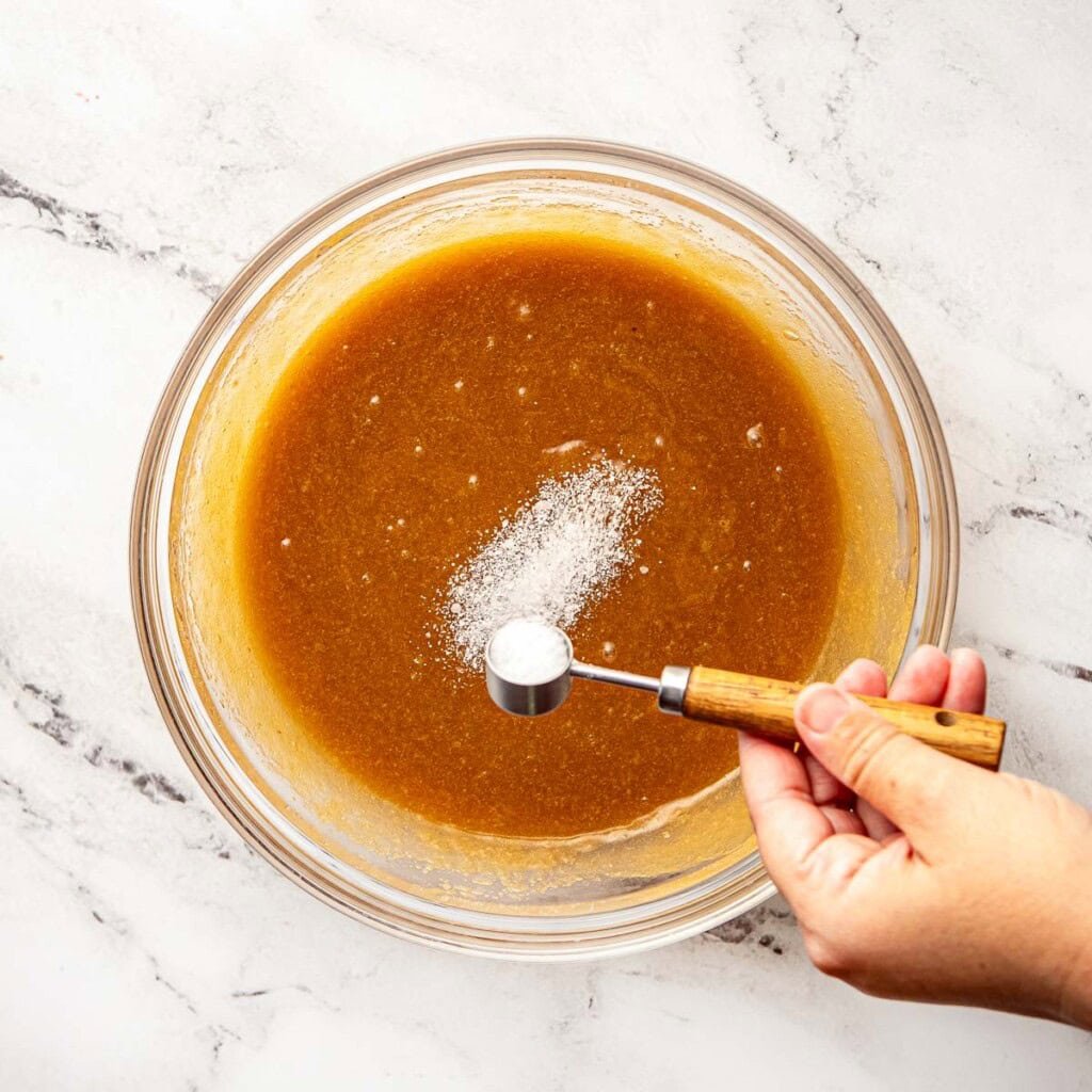 Adding salt.