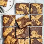 Brookie Recipe bars on table and on plate.