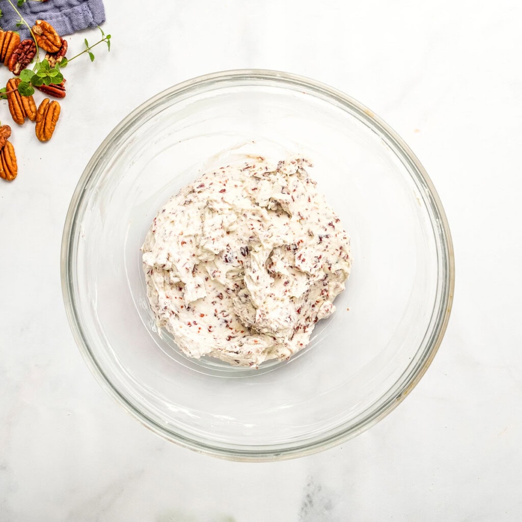 Mini Cheese Balls mixture in bowl.