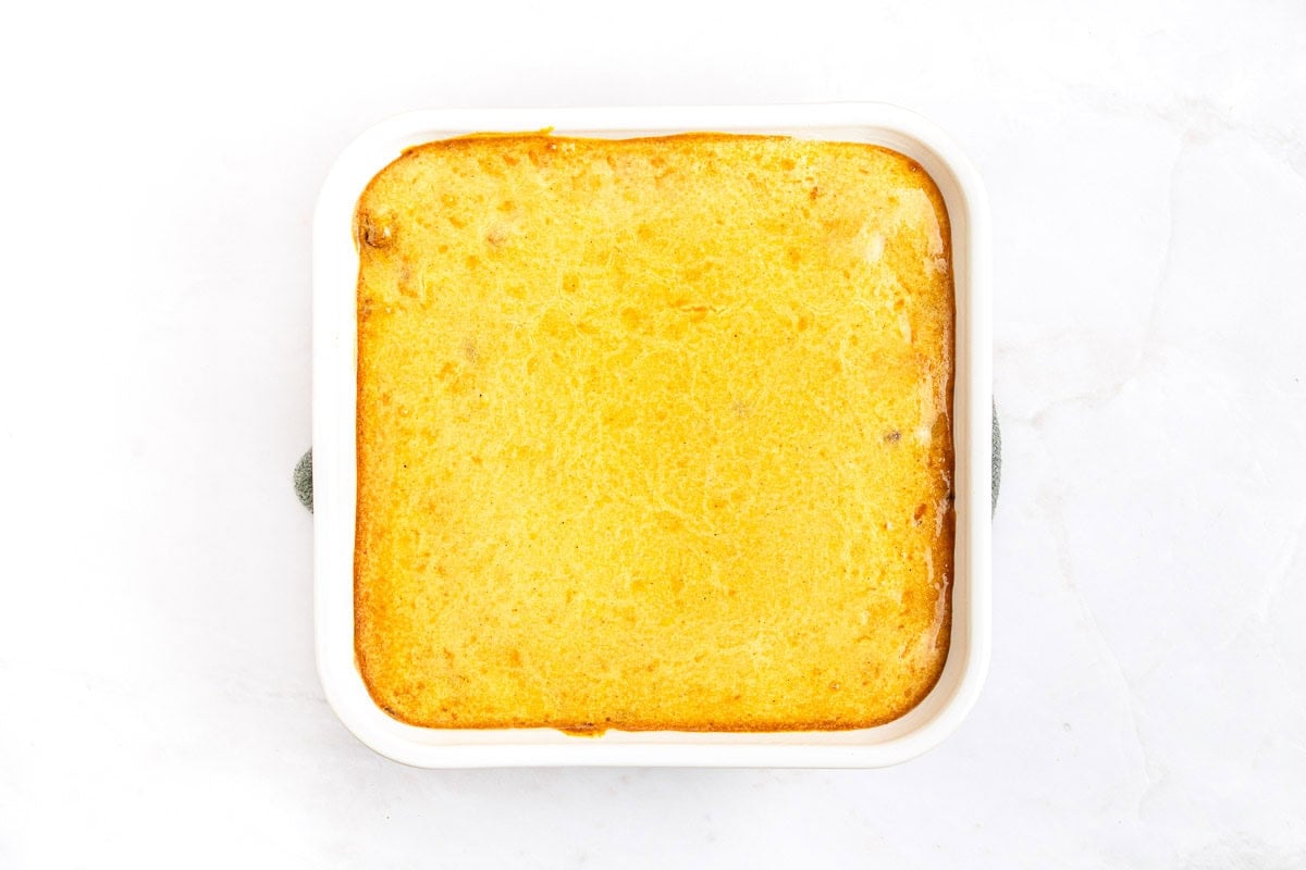Chili Cornbread Casserole fresh out of oven.