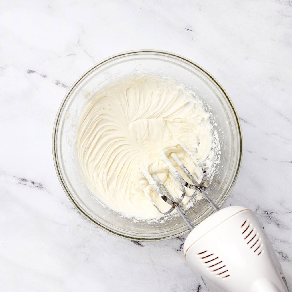 Cream cheese filling for Cinnamon Roll Casserole recipe.