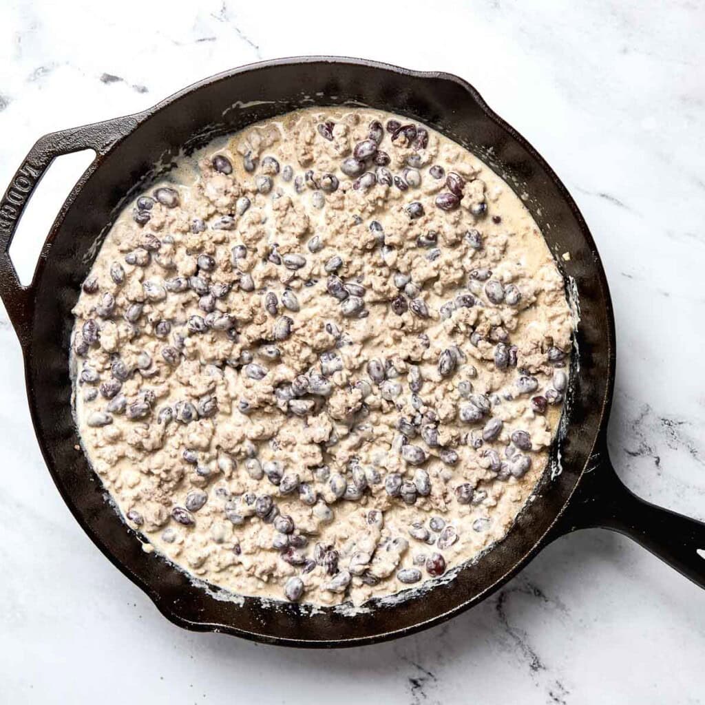 Black beans added to Cowboy Casserole.