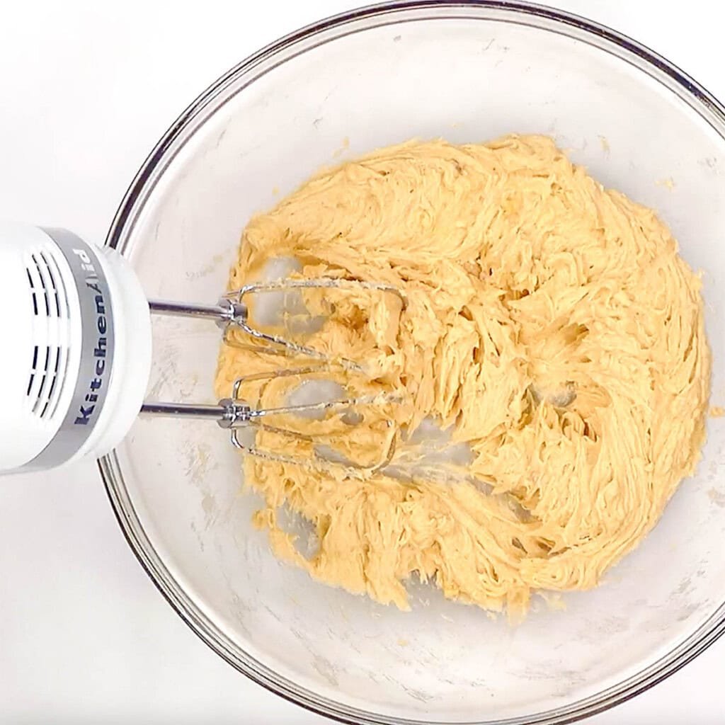 Whole Wheat Chocolate Chip Cookies wet ingredients combined in bowl.